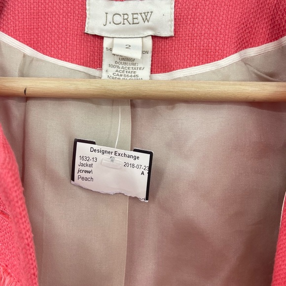 J. Crew Cropped Frayed Blazer Size 2 in Coral - Picture 5 of 10